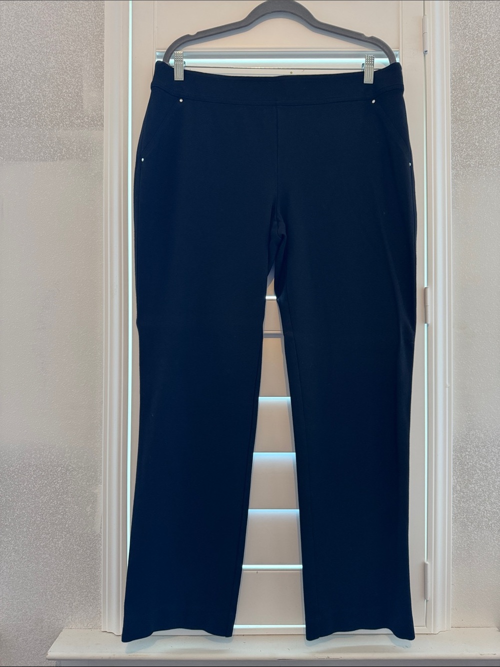 INC International Concepts Black Straight-Leg Pull-On Pants
